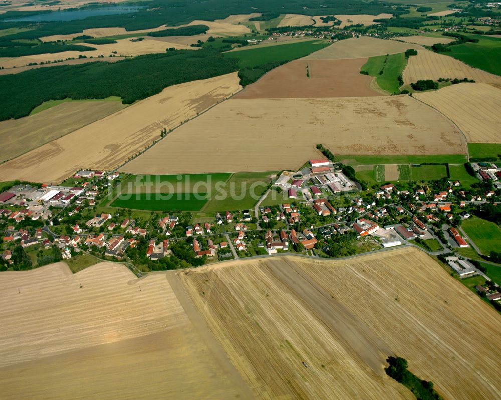 Luftbild Ebersbach - Dorfkern am Feldrand in Ebersbach im Bundesland Sachsen, Deutschland