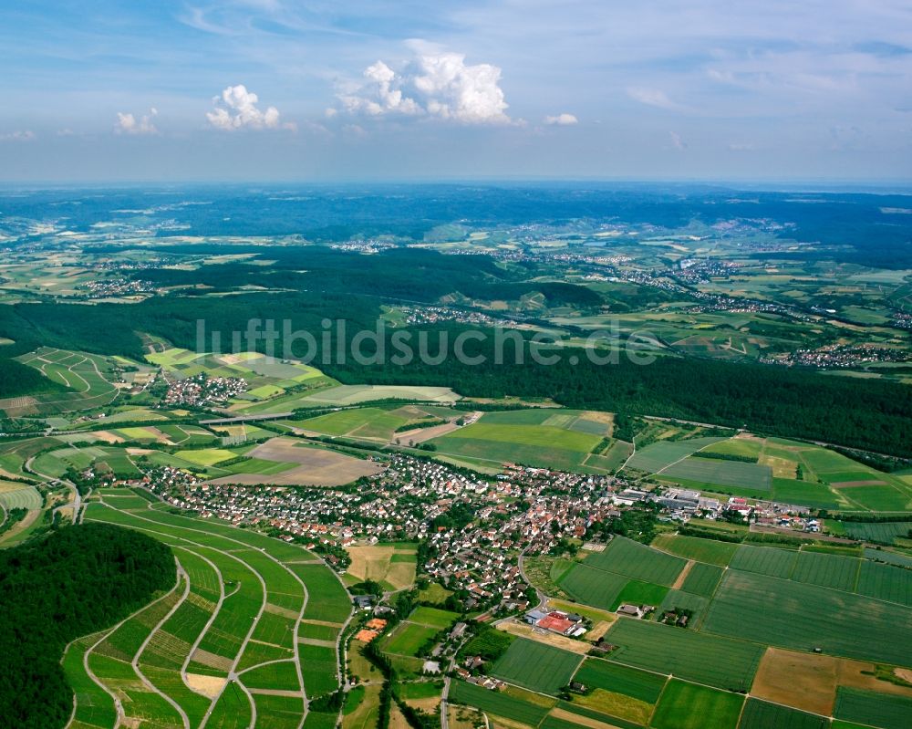 Luftbild Eberstadt - Dorfkern am Feldrand in Eberstadt im Bundesland Baden-Württemberg, Deutschland