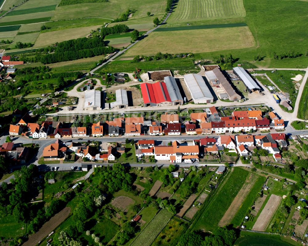 Luftbild Effelder - Dorfkern am Feldrand in Effelder im Bundesland Thüringen, Deutschland