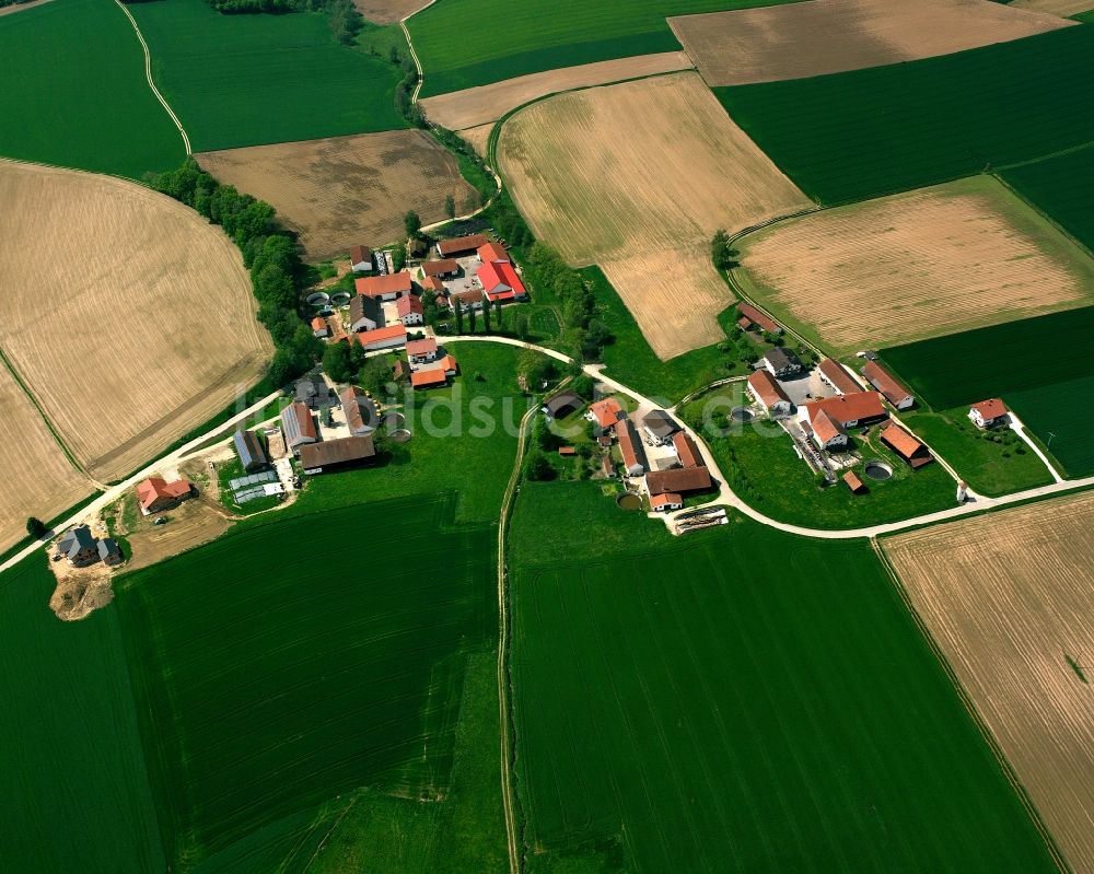 Luftbild Eggersdorf - Dorfkern am Feldrand in Eggersdorf im Bundesland Bayern, Deutschland