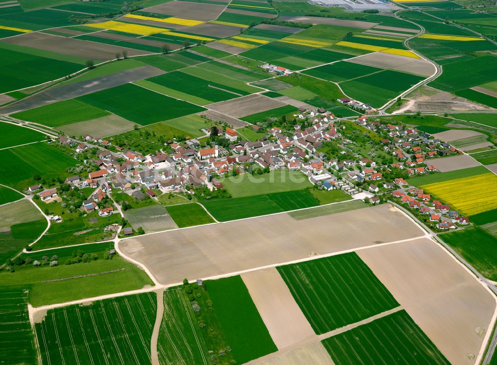 Luftbild Ehingen (Donau) - Dorfkern am Feldrand in Ehingen (Donau) im Bundesland Baden-Württemberg, Deutschland