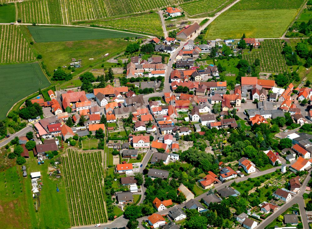 Luftaufnahme Einselthum - Dorfkern am Feldrand in Einselthum im Bundesland Rheinland-Pfalz, Deutschland