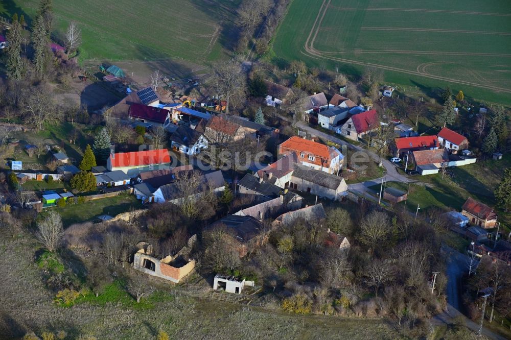 Luftbild Elbitz - Dorfkern am Feldrand in Elbitz im Bundesland Sachsen-Anhalt, Deutschland