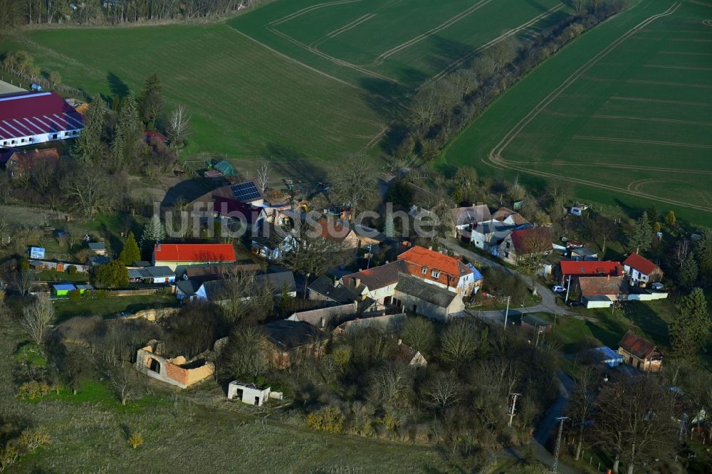 Luftbild Elbitz - Dorfkern am Feldrand in Elbitz im Bundesland Sachsen-Anhalt, Deutschland