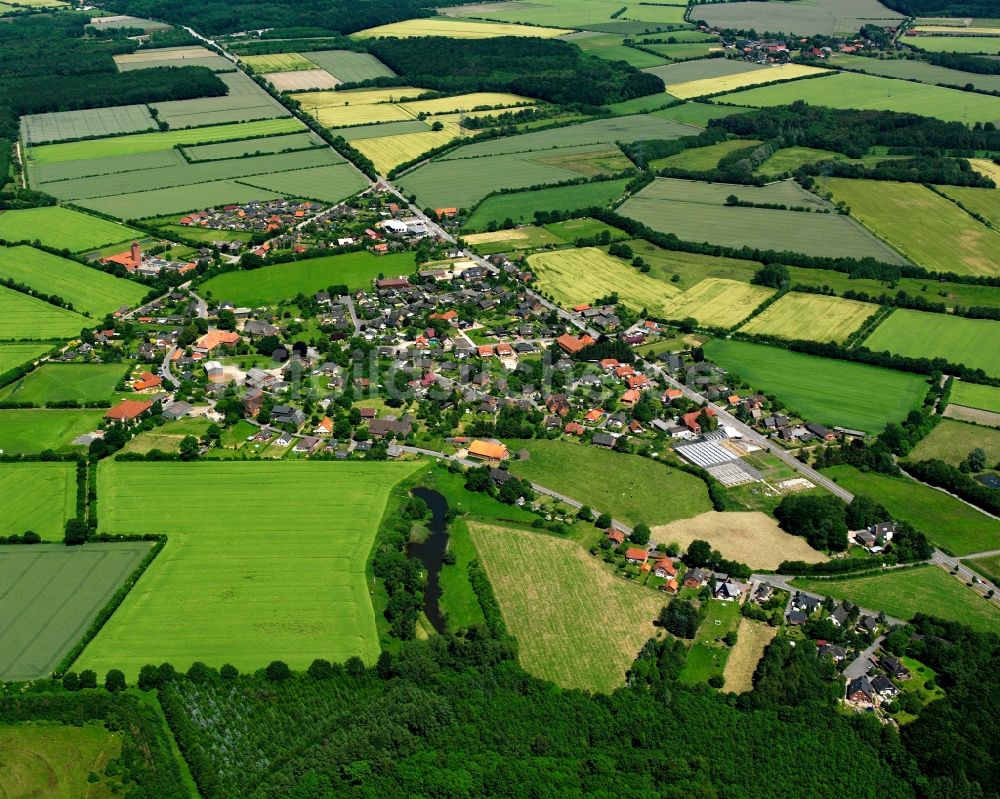 Luftaufnahme Elmenhorst - Dorfkern am Feldrand in Elmenhorst im Bundesland Schleswig-Holstein, Deutschland