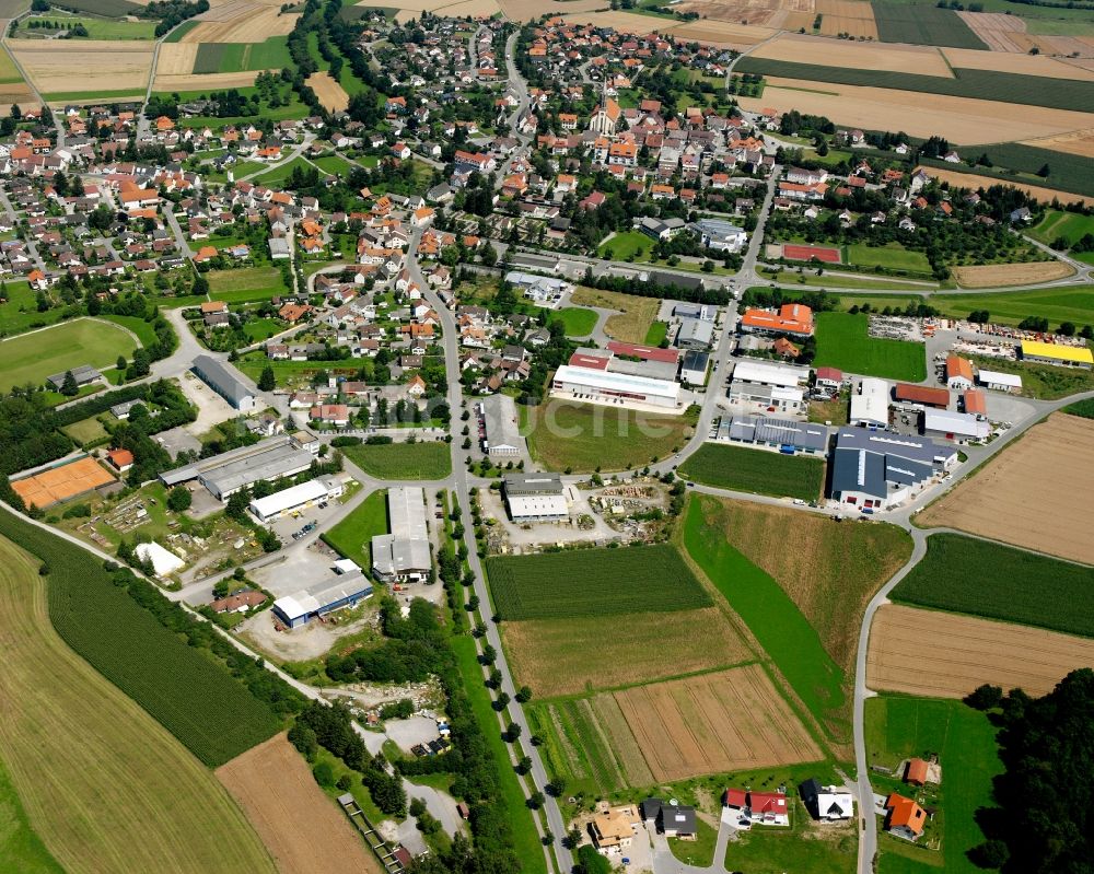 Enzkofen von oben - Dorfkern am Feldrand in Enzkofen im Bundesland Baden-Württemberg, Deutschland