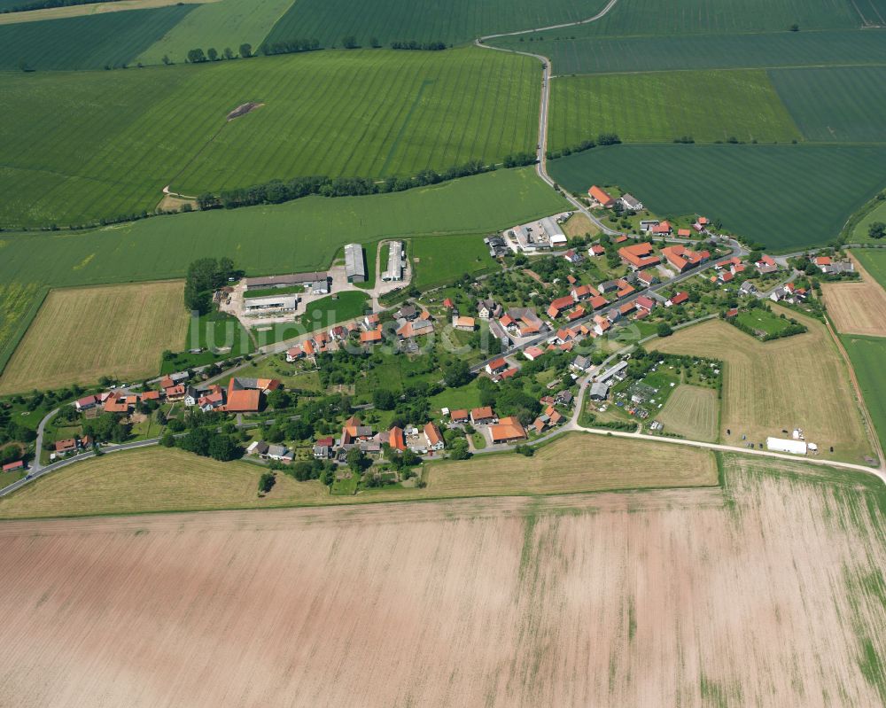 Epschenrode von oben - Dorfkern am Feldrand in Epschenrode im Bundesland Thüringen, Deutschland