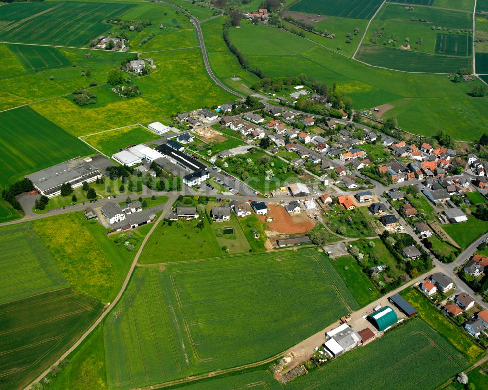 Luftbild Ettingshausen - Dorfkern am Feldrand in Ettingshausen im Bundesland Hessen, Deutschland