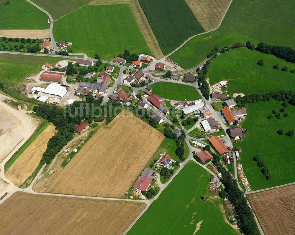 Luftbild Ettisweiler - Dorfkern am Feldrand in Ettisweiler im Bundesland Baden-Württemberg, Deutschland