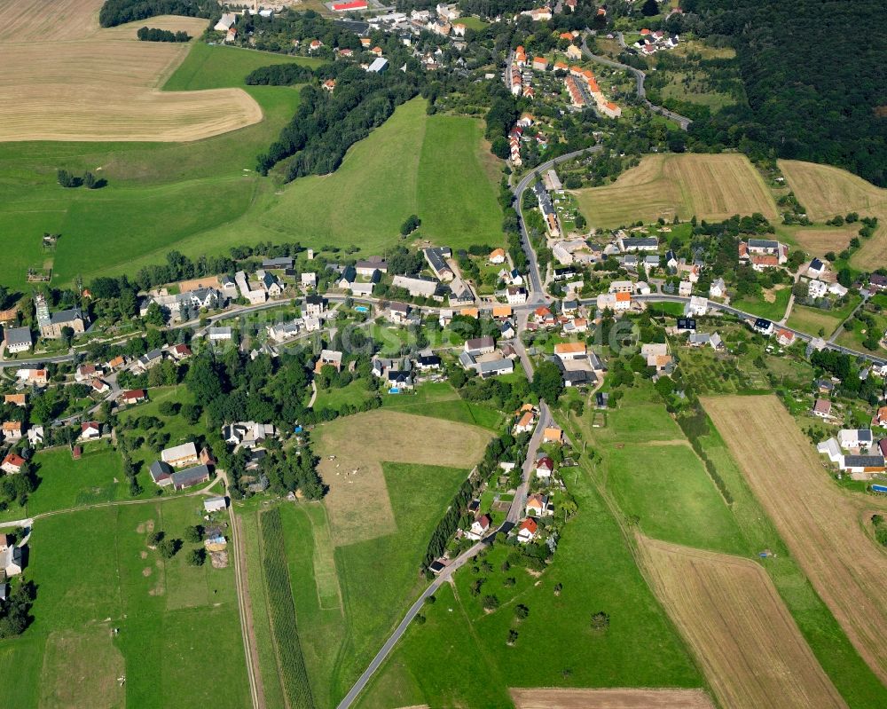 Luftbild Etzdorf - Dorfkern am Feldrand in Etzdorf im Bundesland Sachsen, Deutschland