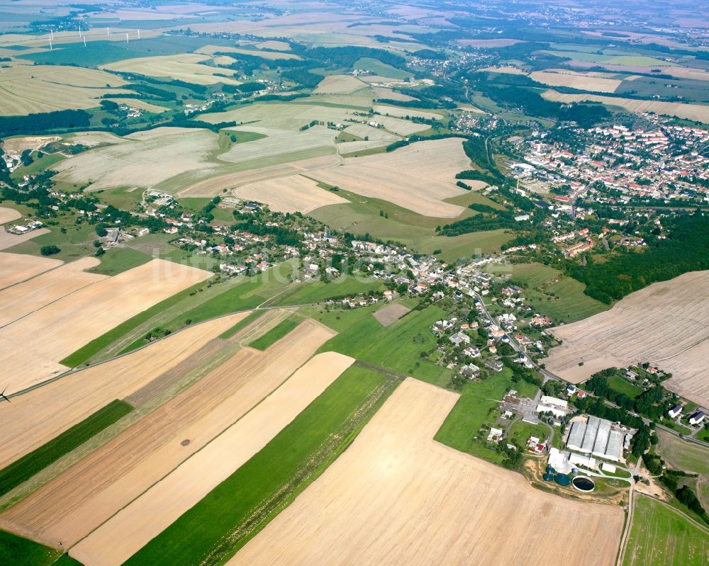 Luftbild Etzdorf - Dorfkern am Feldrand in Etzdorf im Bundesland Sachsen, Deutschland