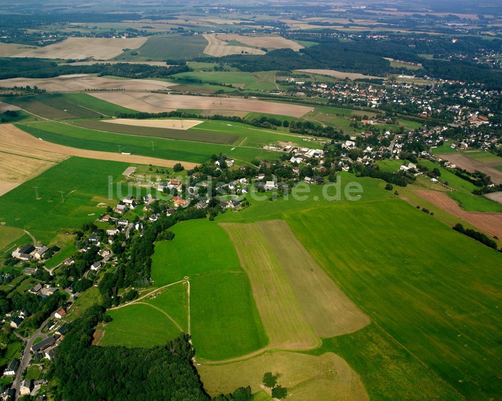 Luftaufnahme Euba - Dorfkern am Feldrand in Euba im Bundesland Sachsen, Deutschland