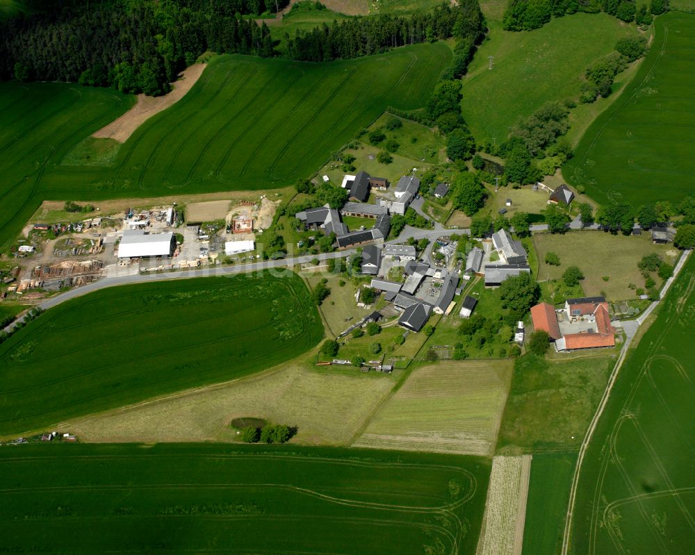 Luftaufnahme Eubenberg - Dorfkern am Feldrand in Eubenberg im Bundesland Thüringen, Deutschland