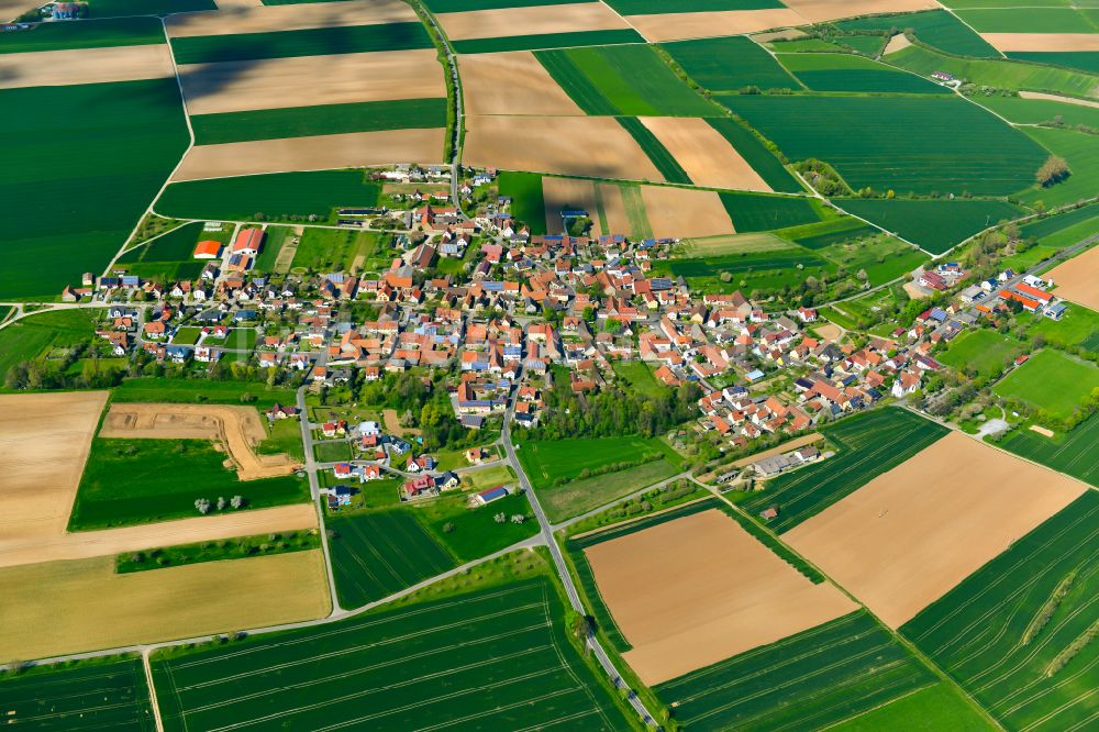 Luftbild Euerfeld - Dorfkern am Feldrand in Euerfeld im Bundesland Bayern, Deutschland