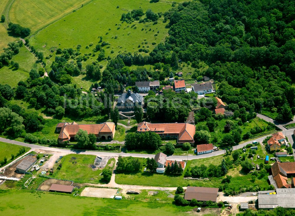 Finkenbach-Gersweiler aus der Vogelperspektive: Dorfkern am Feldrand in Finkenbach-Gersweiler im Bundesland Rheinland-Pfalz, Deutschland