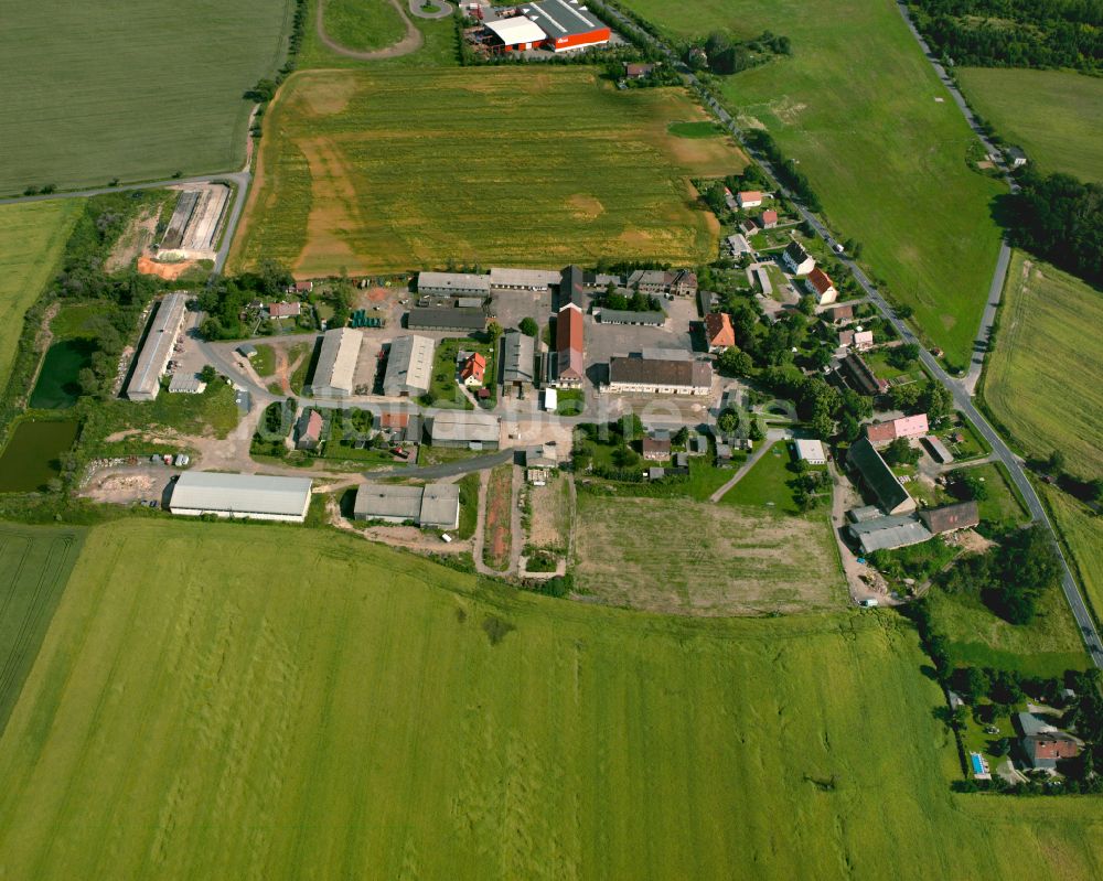 Luftaufnahme Forberge - Dorfkern am Feldrand in Forberge im Bundesland Sachsen, Deutschland