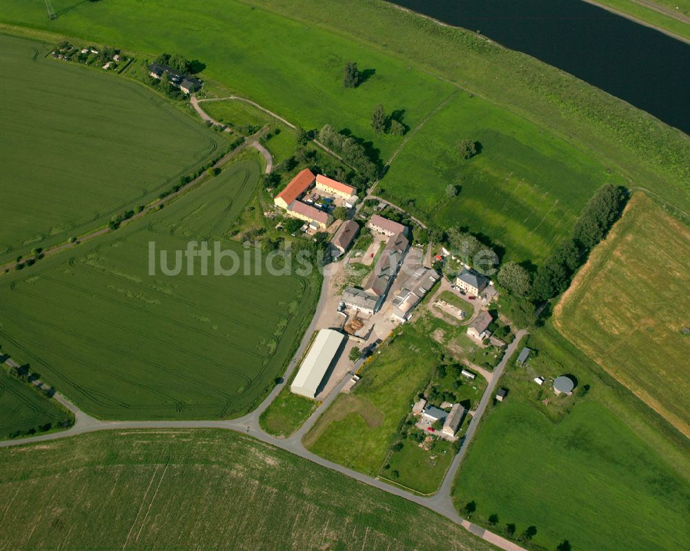 Luftbild Forberge - Dorfkern am Feldrand in Forberge im Bundesland Sachsen, Deutschland