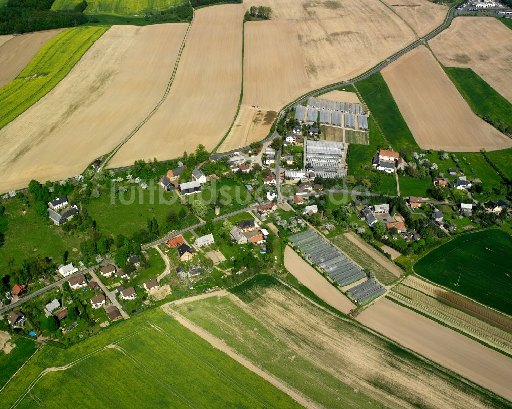 Frankenau von oben - Dorfkern am Feldrand in Frankenau im Bundesland Sachsen, Deutschland