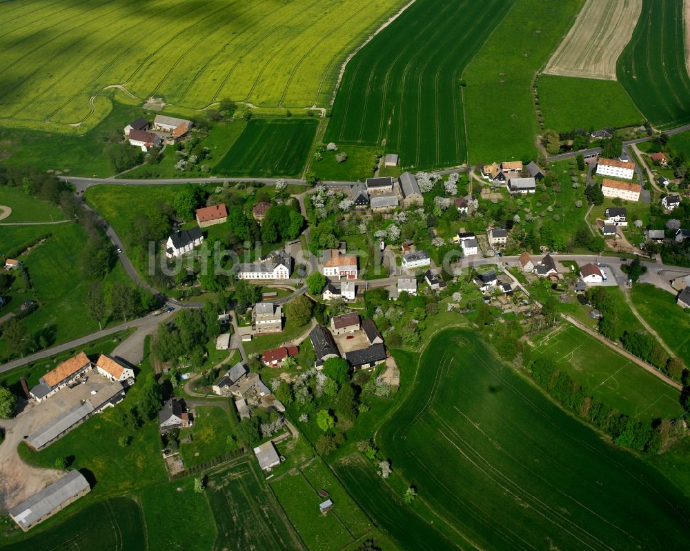 Luftbild Frankenau - Dorfkern am Feldrand in Frankenau im Bundesland Sachsen, Deutschland