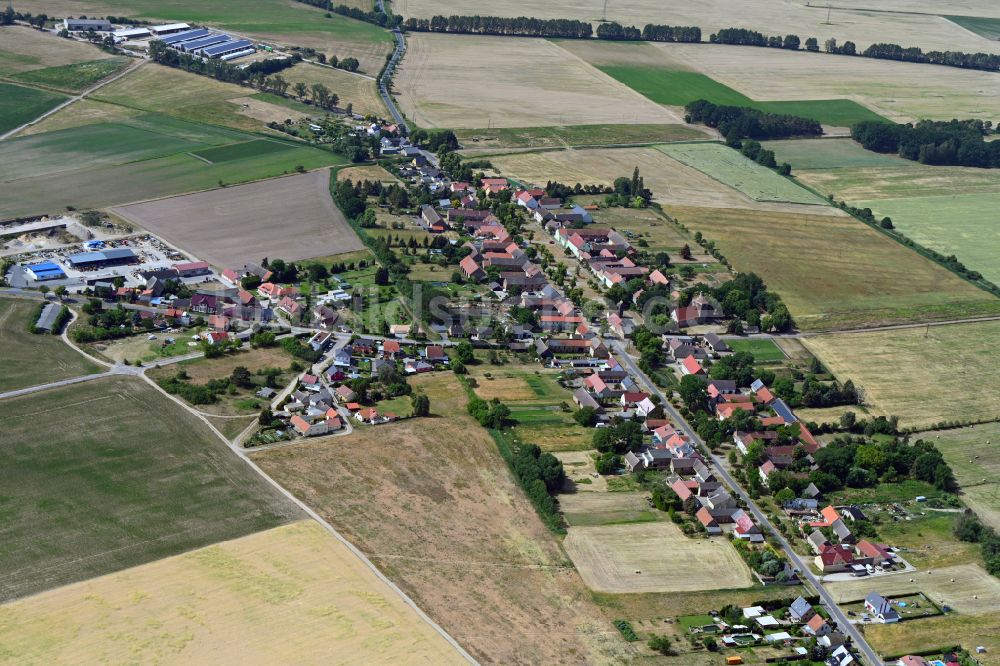 Frankenfelde aus der Vogelperspektive: Dorfkern am Feldrand in Frankenfelde im Bundesland Brandenburg, Deutschland