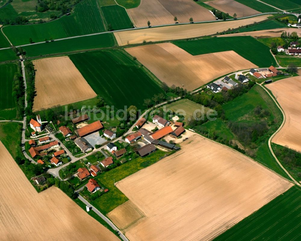 Luftbild Frauenhofen - Dorfkern am Feldrand in Frauenhofen im Bundesland Bayern, Deutschland