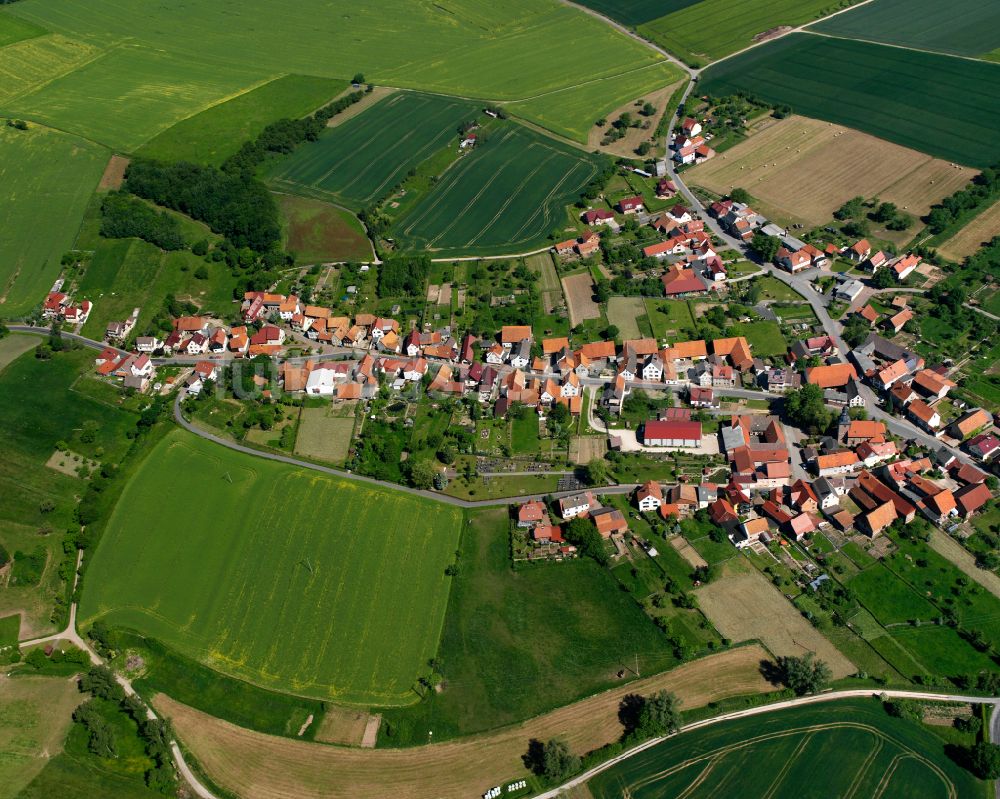 Luftbild Freienhagen - Dorfkern am Feldrand in Freienhagen im Bundesland Thüringen, Deutschland