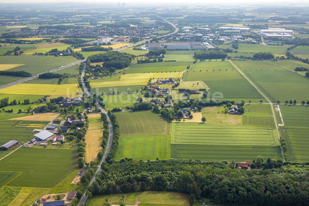 Freiske aus der Vogelperspektive: Dorfkern am Feldrand in Freiske im Bundesland Nordrhein-Westfalen, Deutschland