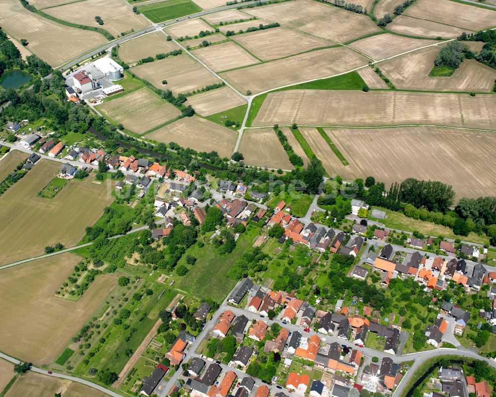 Freistett von oben - Dorfkern am Feldrand in Freistett im Bundesland Baden-Württemberg, Deutschland