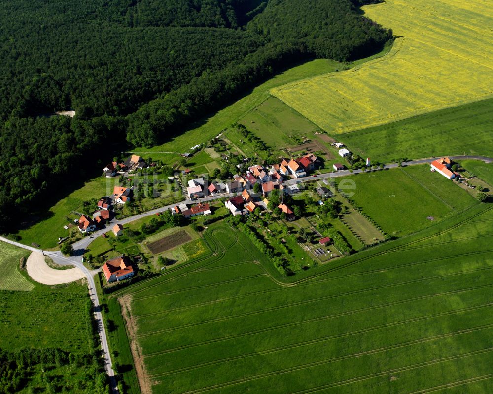 Luftbild Fürstenhagen - Dorfkern am Feldrand in Fürstenhagen im Bundesland Thüringen, Deutschland