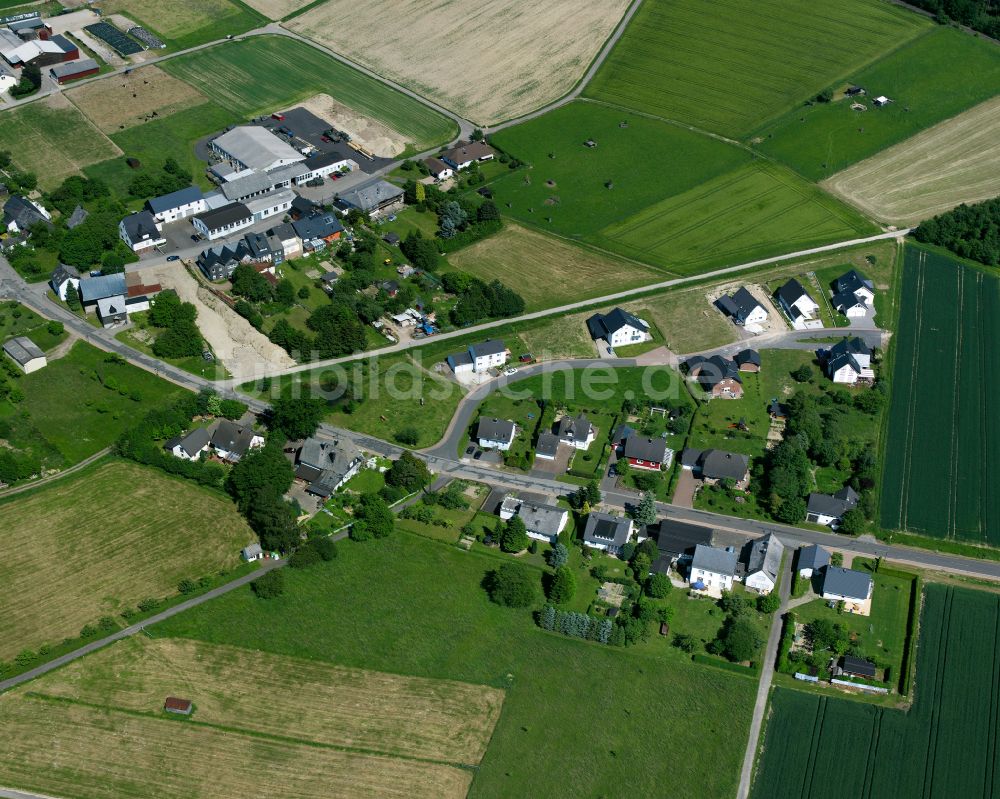 Gammelshausen von oben - Dorfkern am Feldrand in Gammelshausen im Bundesland Rheinland-Pfalz, Deutschland