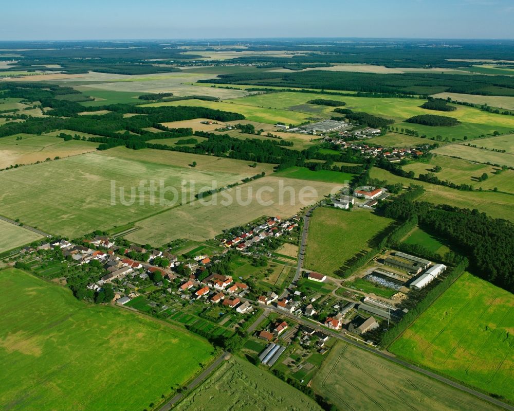 Luftaufnahme Garitz - Dorfkern am Feldrand in Garitz im Bundesland Sachsen-Anhalt, Deutschland