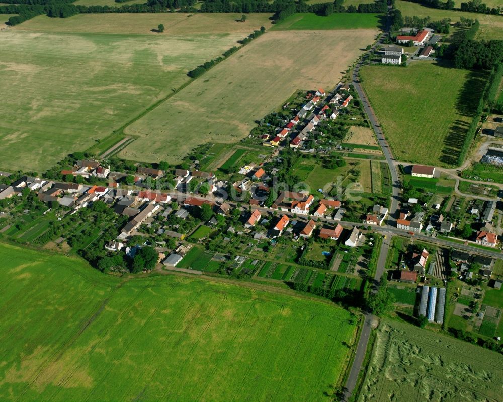 Garitz von oben - Dorfkern am Feldrand in Garitz im Bundesland Sachsen-Anhalt, Deutschland