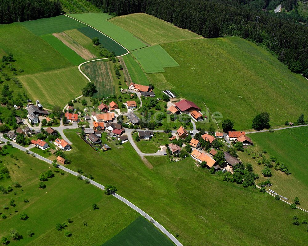 Luftaufnahme Garrweiler - Dorfkern am Feldrand in Garrweiler im Bundesland Baden-Württemberg, Deutschland