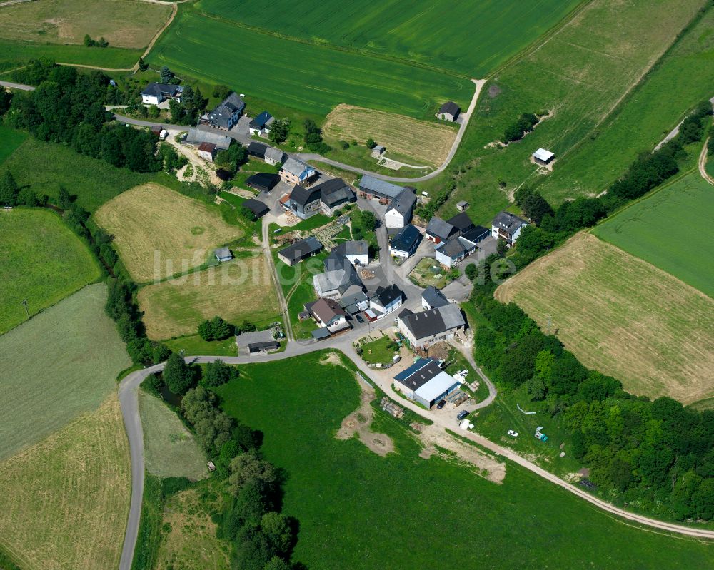 Luftaufnahme Gaß - Dorfkern am Feldrand in Gaß im Bundesland Rheinland-Pfalz, Deutschland