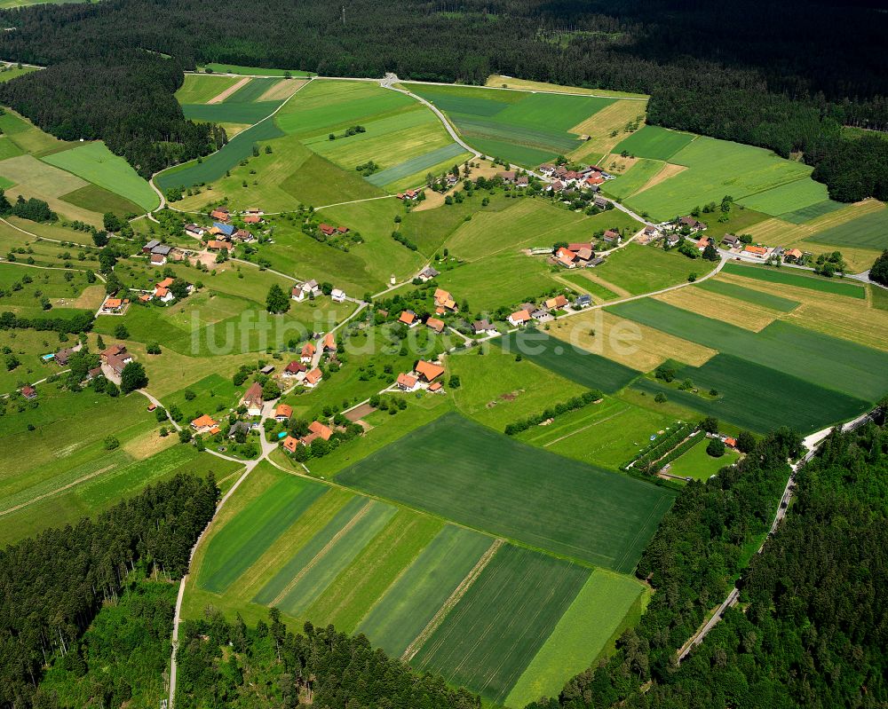 Luftbild Gaugenwald - Dorfkern am Feldrand in Gaugenwald im Bundesland Baden-Württemberg, Deutschland