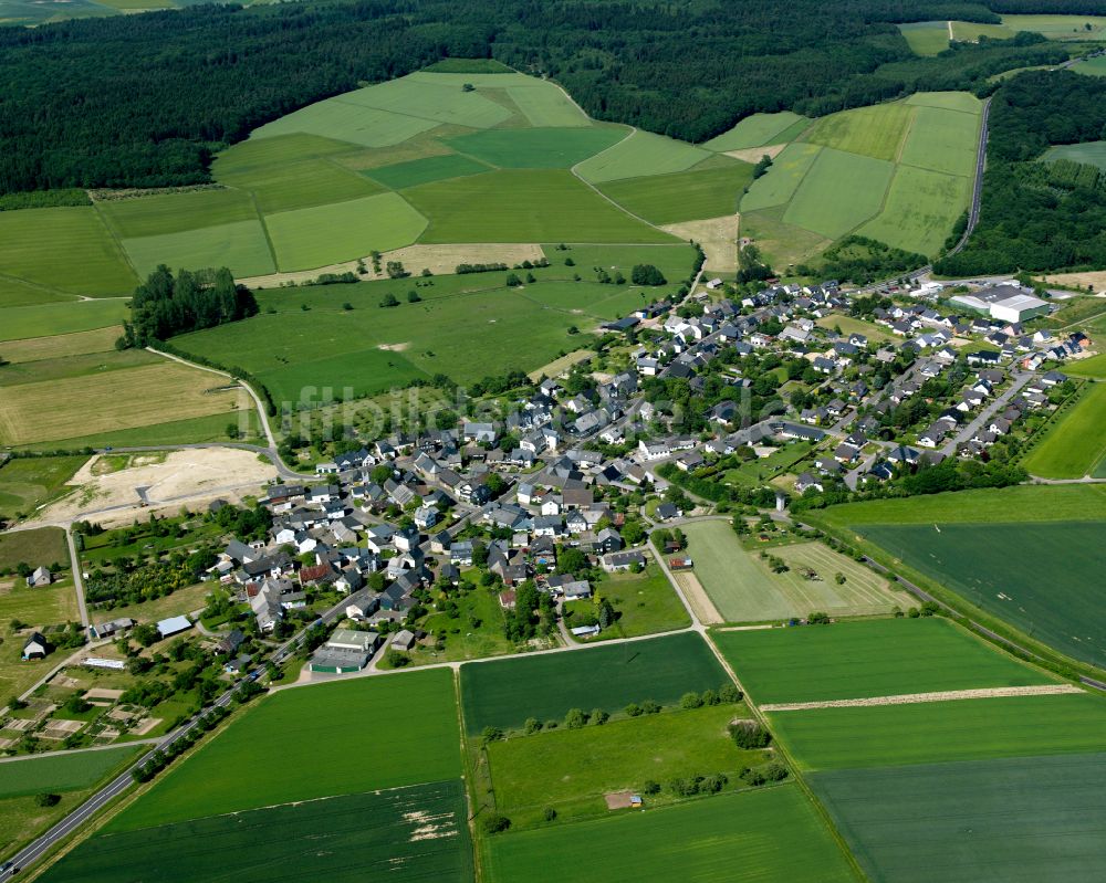 Gödenroth von oben - Dorfkern am Feldrand in Gödenroth im Bundesland Rheinland-Pfalz, Deutschland