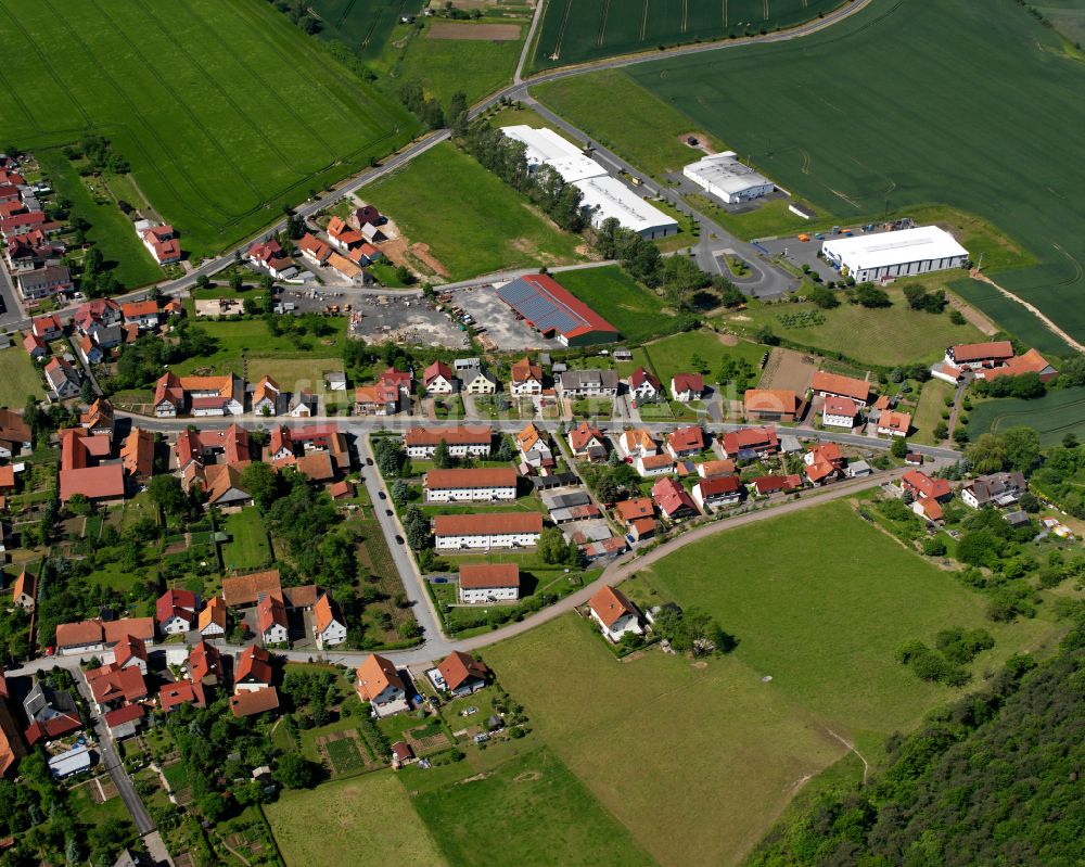 Luftaufnahme Gerbershausen - Dorfkern am Feldrand in Gerbershausen im Bundesland Thüringen, Deutschland