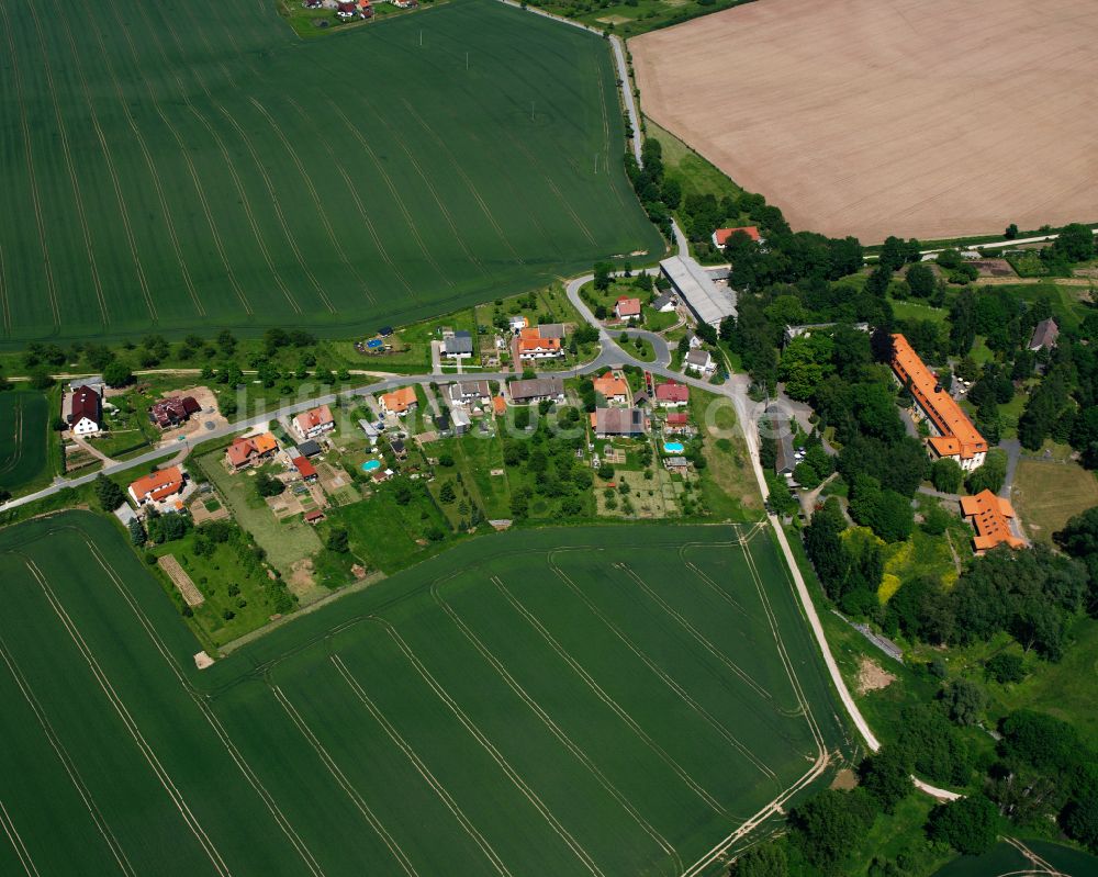 Gerode von oben - Dorfkern am Feldrand in Gerode im Bundesland Thüringen, Deutschland