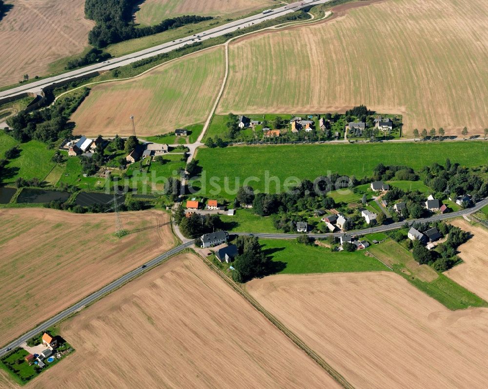 Luftbild Gersdorf - Dorfkern am Feldrand in Gersdorf im Bundesland Sachsen, Deutschland