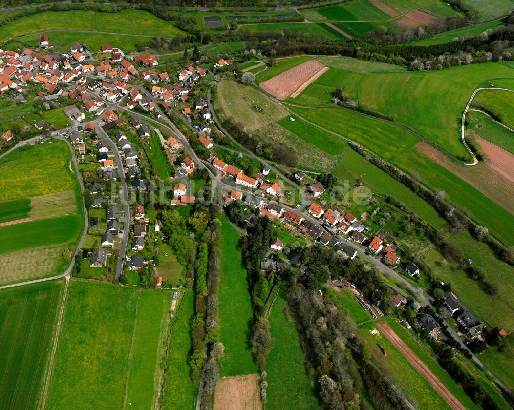 Luftbild Gittersdorf - Dorfkern am Feldrand in Gittersdorf im Bundesland Hessen, Deutschland