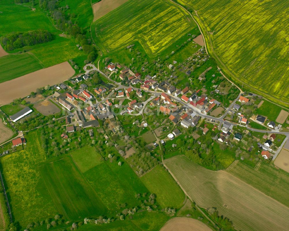 Luftaufnahme Gleina - Dorfkern am Feldrand in Gleina im Bundesland Thüringen, Deutschland