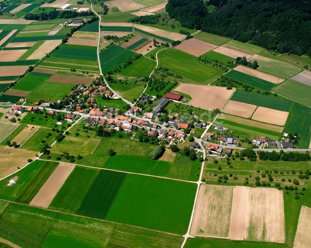 Luftbild Günzgen - Dorfkern am Feldrand in Günzgen im Bundesland Baden-Württemberg, Deutschland