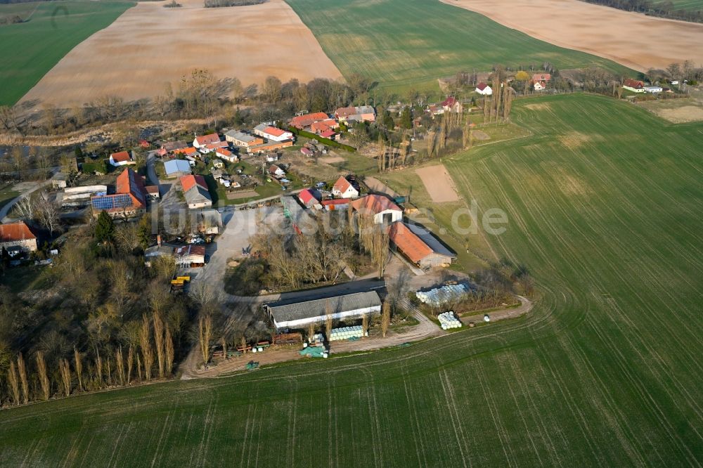 Luftaufnahme Gollmitz - Dorfkern am Feldrand in Gollmitz im Bundesland Brandenburg, Deutschland