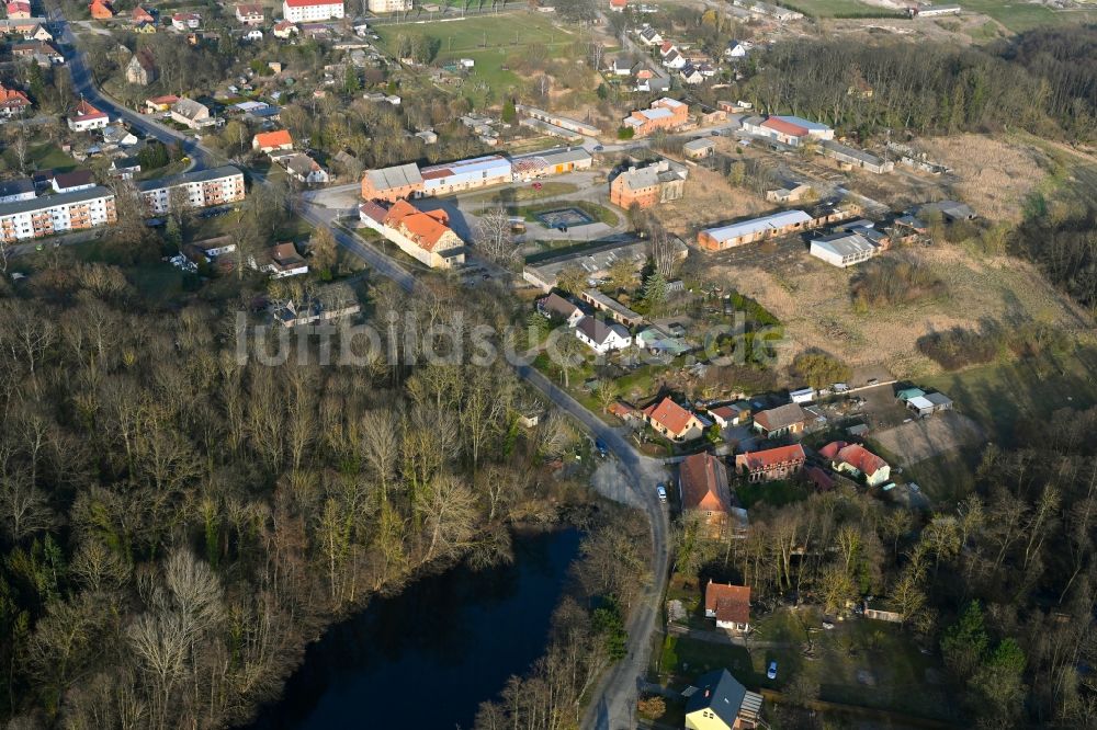 Luftbild Gollmitz - Dorfkern am Feldrand in Gollmitz im Bundesland Brandenburg, Deutschland