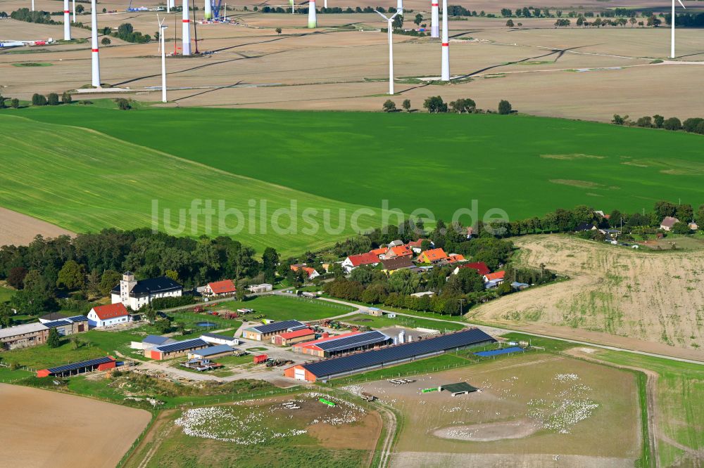 Luftbild Gollmitz - Dorfkern am Feldrand in Gollmitz im Bundesland Brandenburg, Deutschland