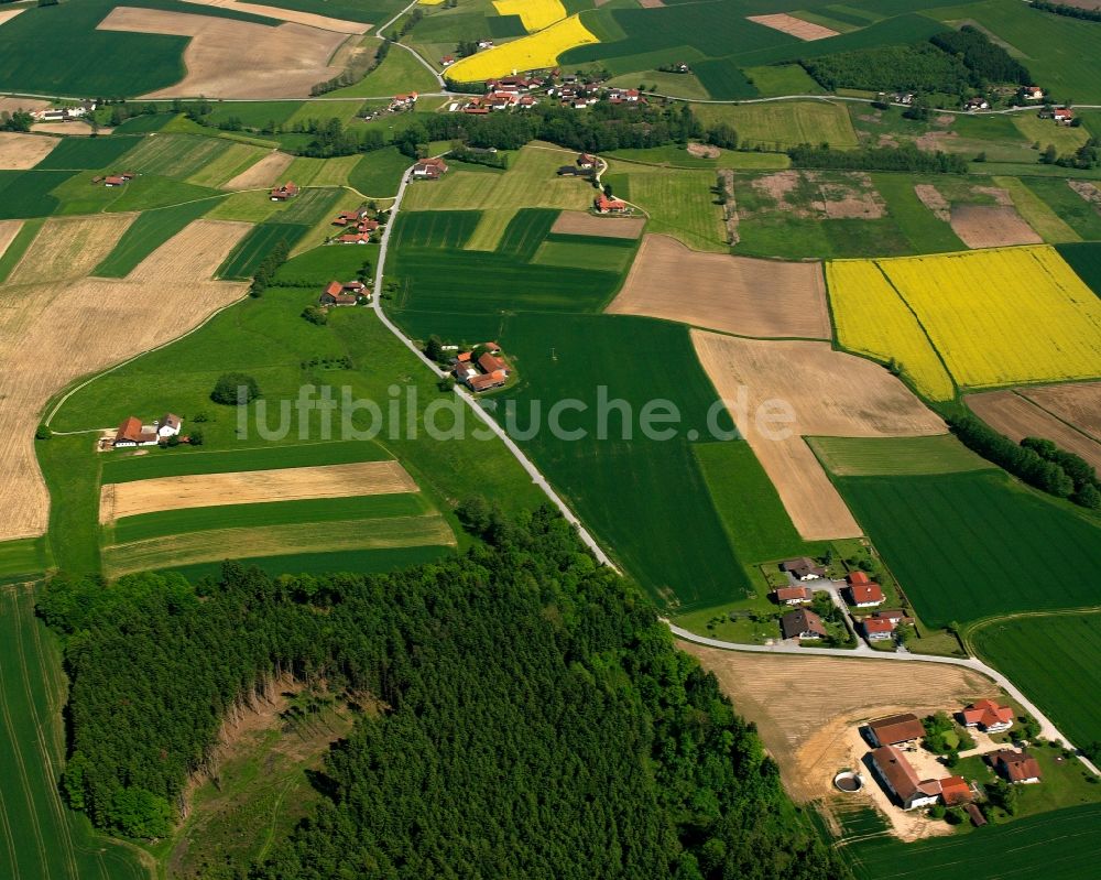 Luftaufnahme Gopping - Dorfkern am Feldrand in Gopping im Bundesland Bayern, Deutschland