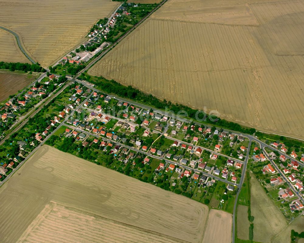 Luftbild Grödel - Dorfkern am Feldrand in Grödel im Bundesland Sachsen, Deutschland