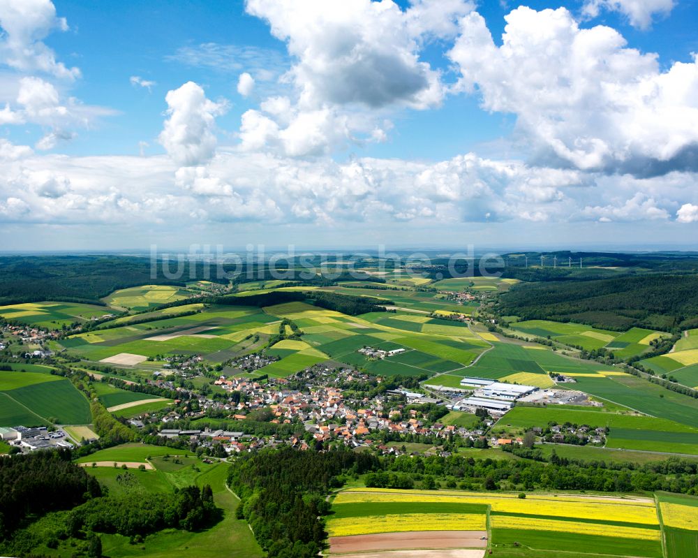 Luftbild Grebenau - Dorfkern am Feldrand in Grebenau im Bundesland