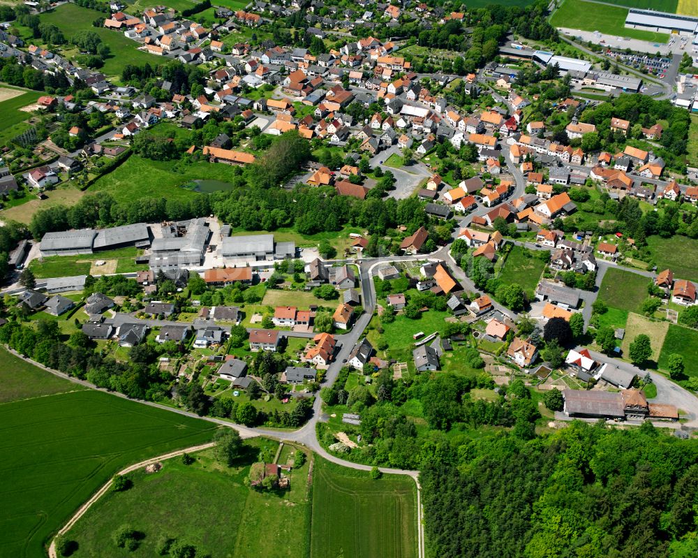 Luftbild Grebenau - Dorfkern am Feldrand in Grebenau im Bundesland