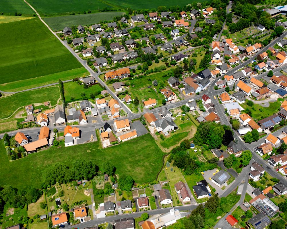 Luftbild Grebenau - Dorfkern am Feldrand in Grebenau im Bundesland Hessen, Deutschland